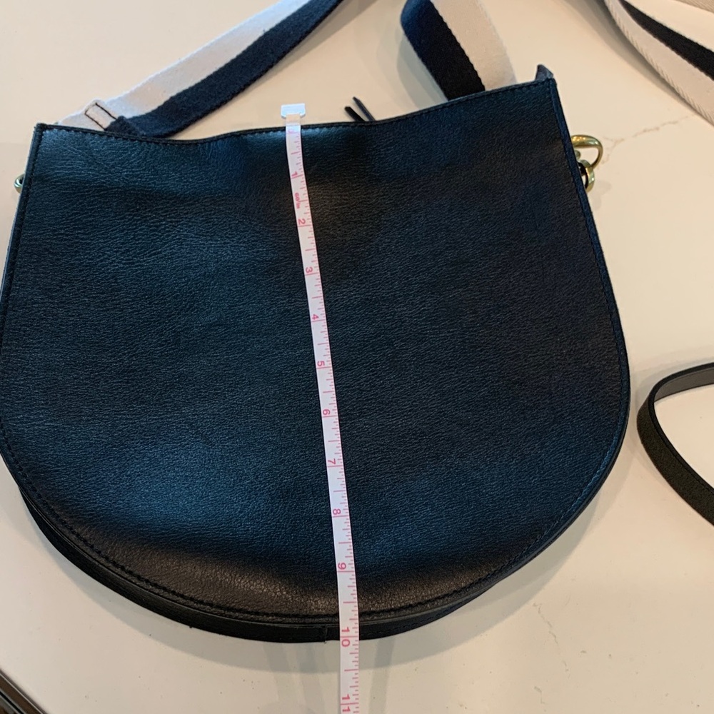 Madewell Black Leather Cossebody Bag with Striped Strap & Solid strap NWOT - Picture 13 of 15